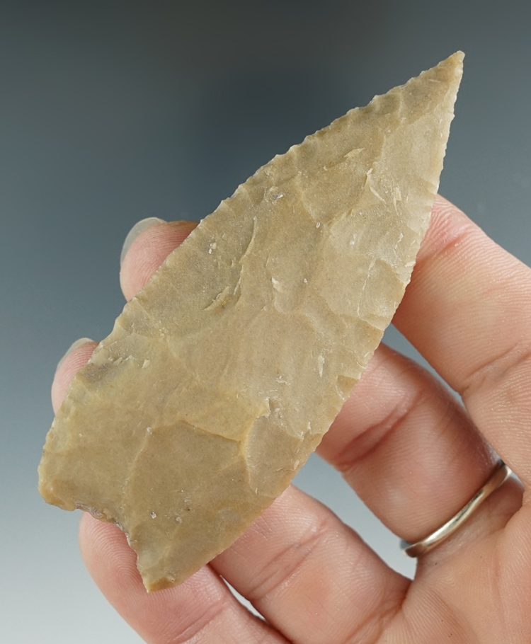 3 1/4" Kinney Knife found in Bastrop Co., Texas. Ex. Len Weidner Collection. Bennett COA.