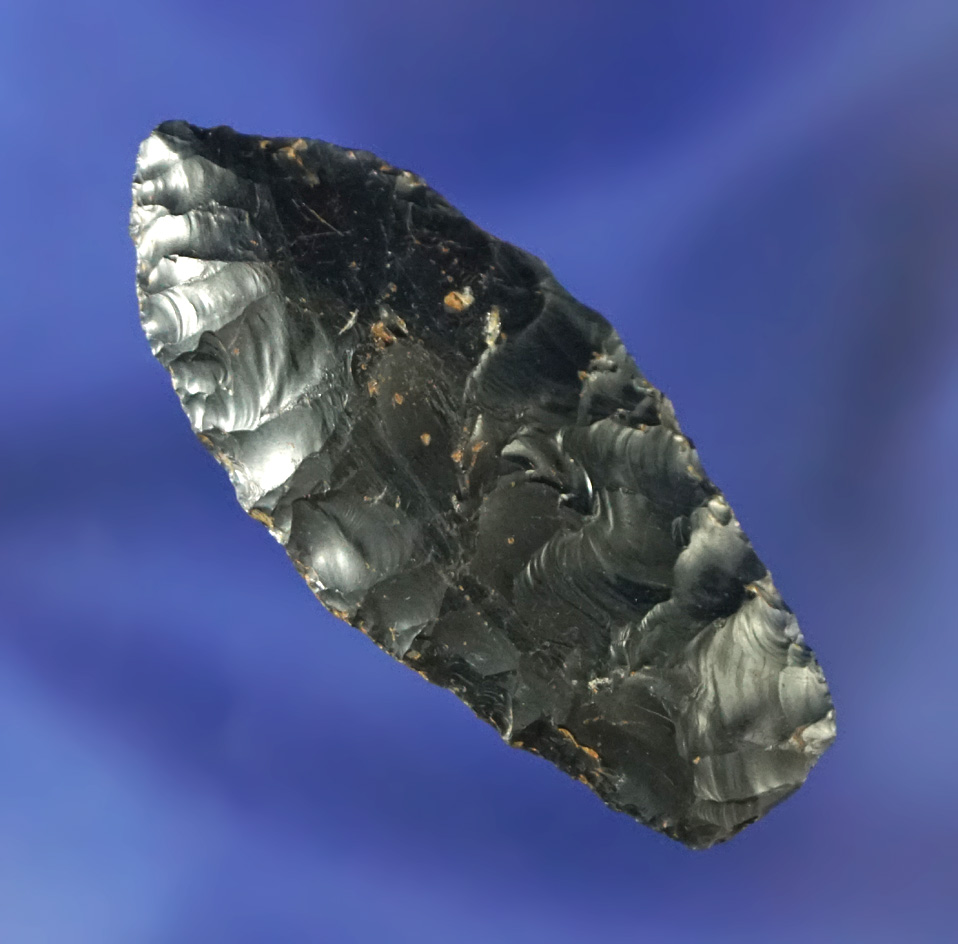Well styled 1 5/8" Obsidian Paleo Spedis found in Oregon.