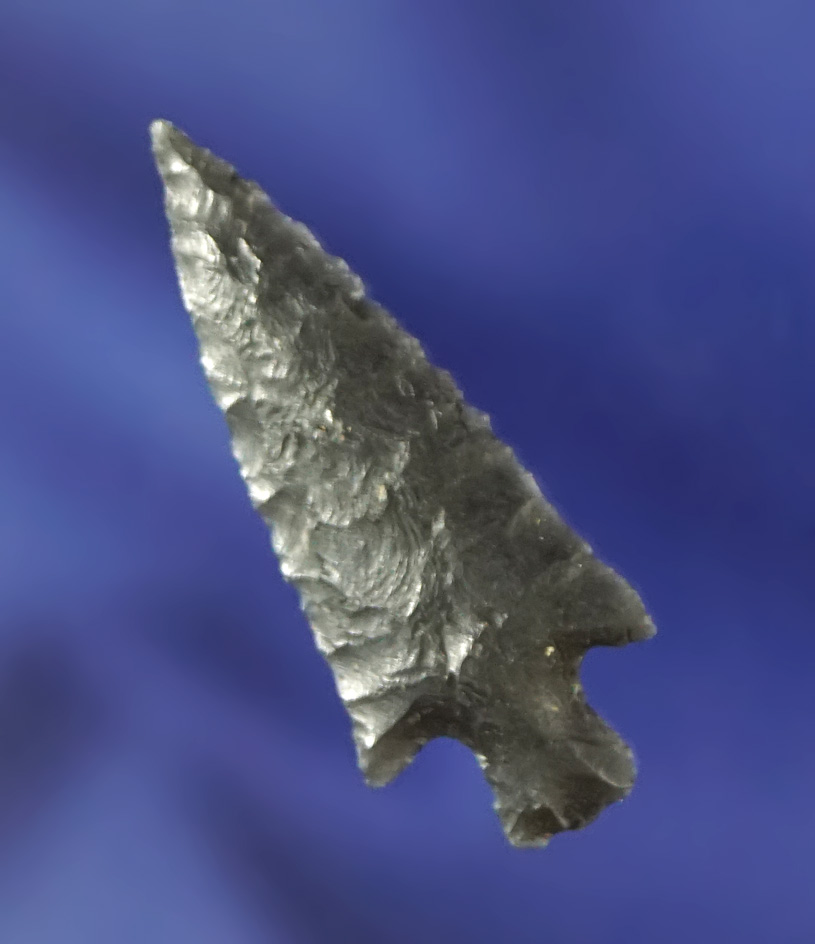 1 3/16" Obsidian Rose Springs with exceptional flaking and style found in Oregon.