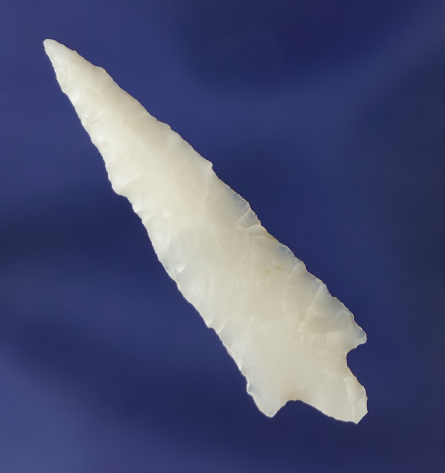 1 5/8" well flaked Rose Springs Stemmed found in Oregon - high-quality semi translucent.