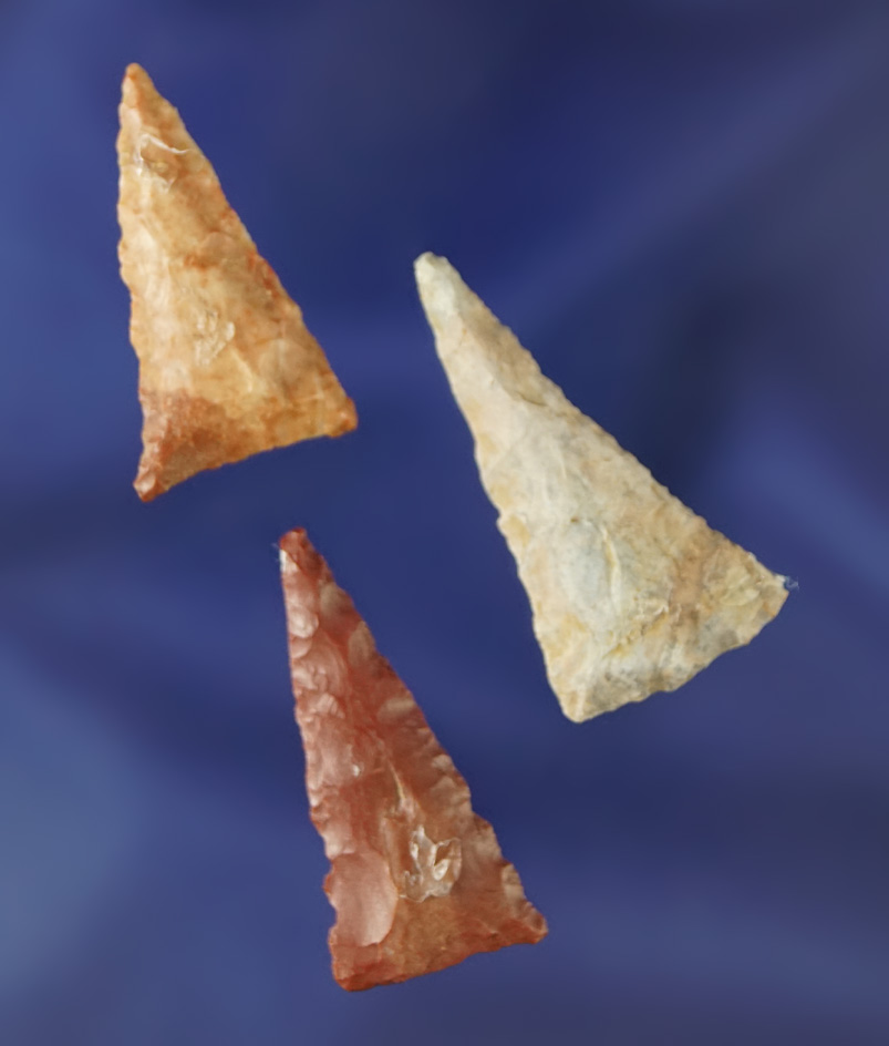 Set of three nicely made Midwestern Triangles, largest is 1 3/16".