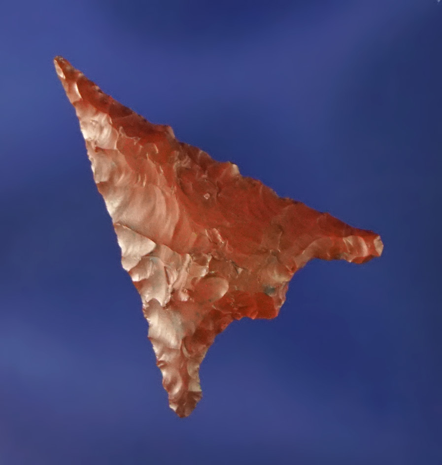 7/8" red Jasper arrowhead found near the Columbia River.