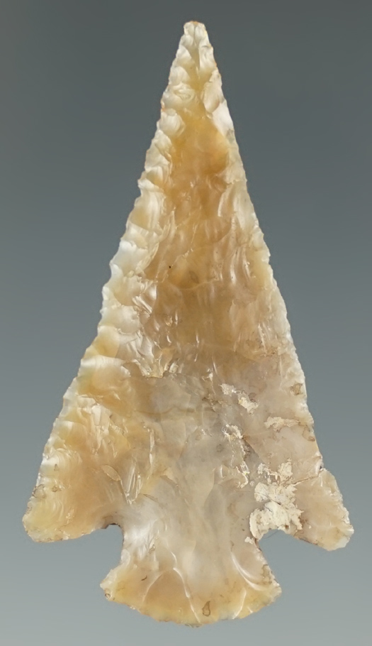 1 3/4" Merrybell made from gray Agate. Has a glued ear. Found near the Columbia River, Oregon.