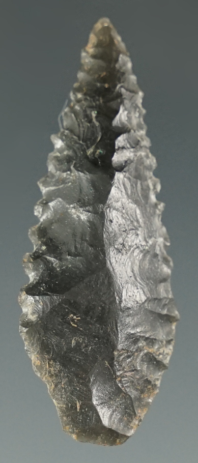 1 1/2" Cascade Leaf made from black Obsidian. Found near the Columbia River, Oregon.