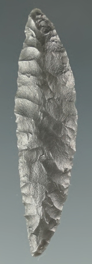 1 1/2" Cascade Leaf made from gray Obsidian. Found near the Columbia River, Oregon.