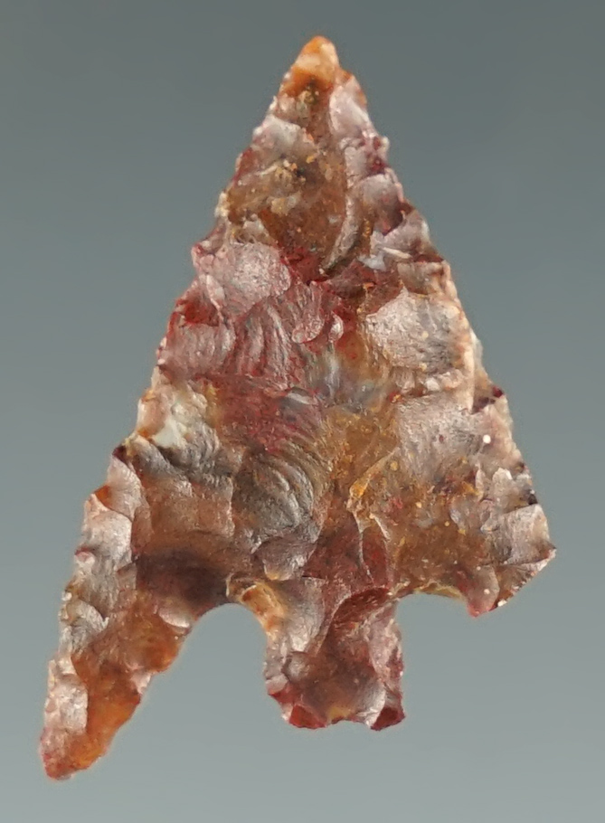 1" Gunther Barbed made from brown Jasper. Found in southern Oregon.