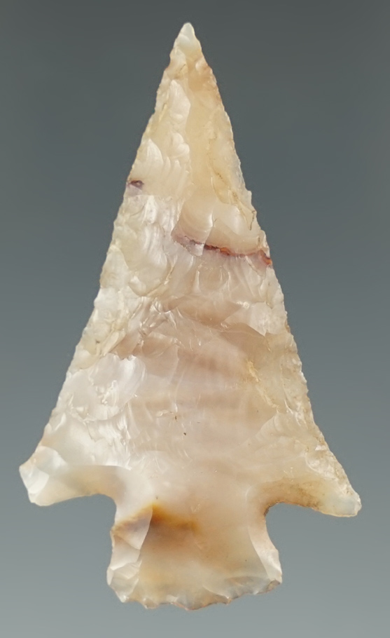 1 5/8" Merrybell Point made from translucent white Agate. Found near the Columbia River, Oregon.