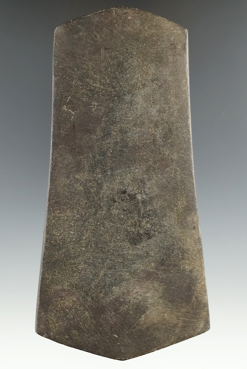 4 15/16" Undrilled Adena Sextagonal Pendant made from Mottled Slate.