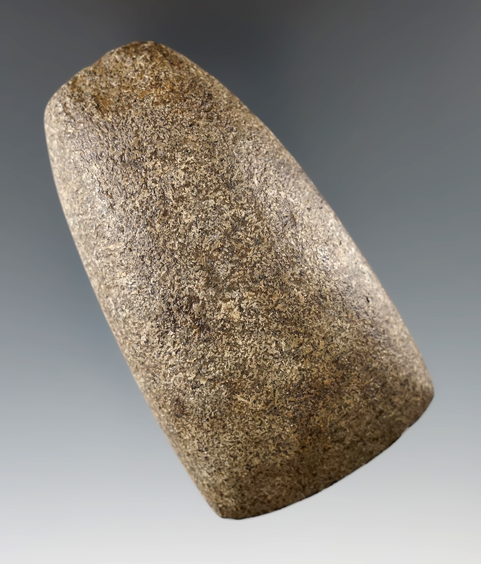 3 3/8" Flawless and highly polished Adena Adze. Found in Licking Co., Ohio. Ex. Dilley.