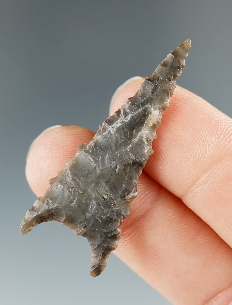 Classic style 1 3/4" Gunther Triangular found in southern Oregon. Ex. Charles Shewey.