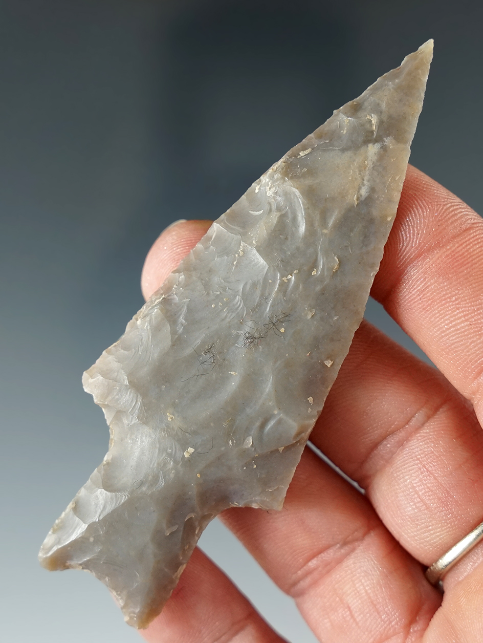 3 5/16" Pedernales point that is made from high-quality Flint found in Texas.