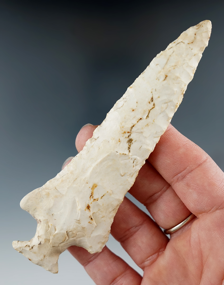 4 11/16" Stemmed Knife with restoration to one ear found in Pettis Co., Missouri.