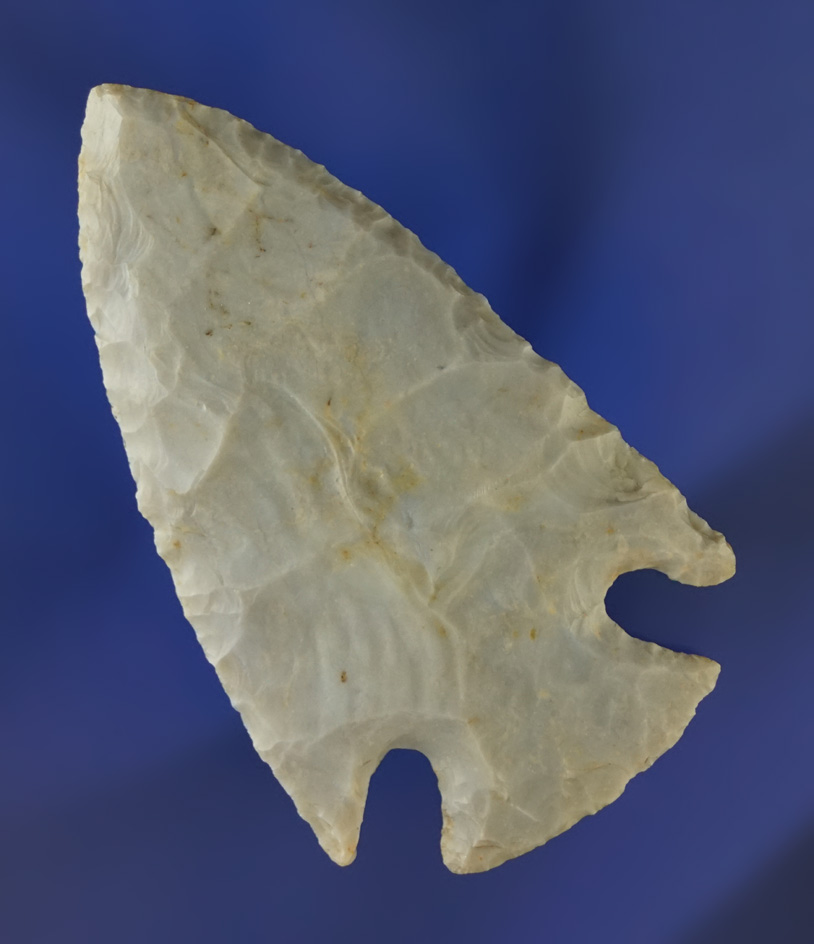 2 3/4" thin and nicely made Flint Ridge Flint chalcedony Hopewell pictured in Who's Who # 1.
