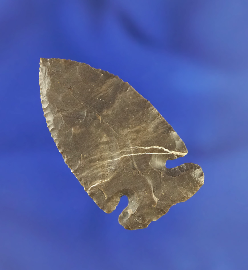 1 3/4" nicely flaked Intrusive Mound point found in Allen Co.,  Ohio. Ex. Potter collection.