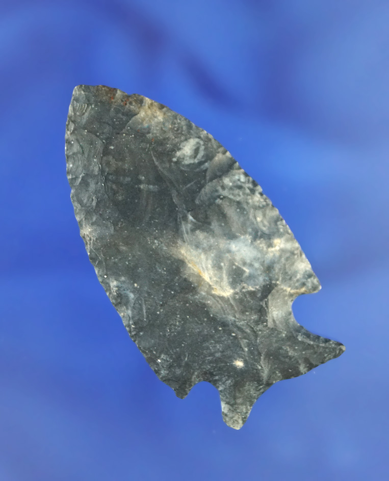 2 1/16" Coshocton Flint Intrusive Mound point in excellent condition found in Ohio. Ex. Don Potter