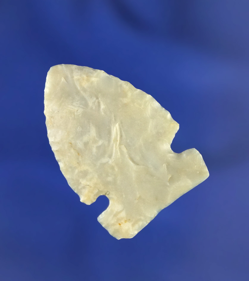 1 5/16" Flint Ridge Flint Intrusive Mound point found in Fairfield Co.,  Ohio. Ex. Don Potter.