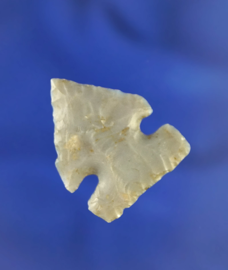 1 3/16" high quality Flint Ridge Flint Intrusive Mound point found in Marion Co.,  Ohio.