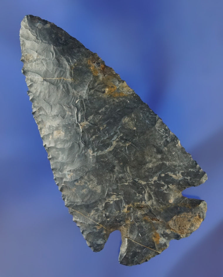 3 5/8" Coshocton Flint Notched Base Dovetail and nice condition found in Ohio.