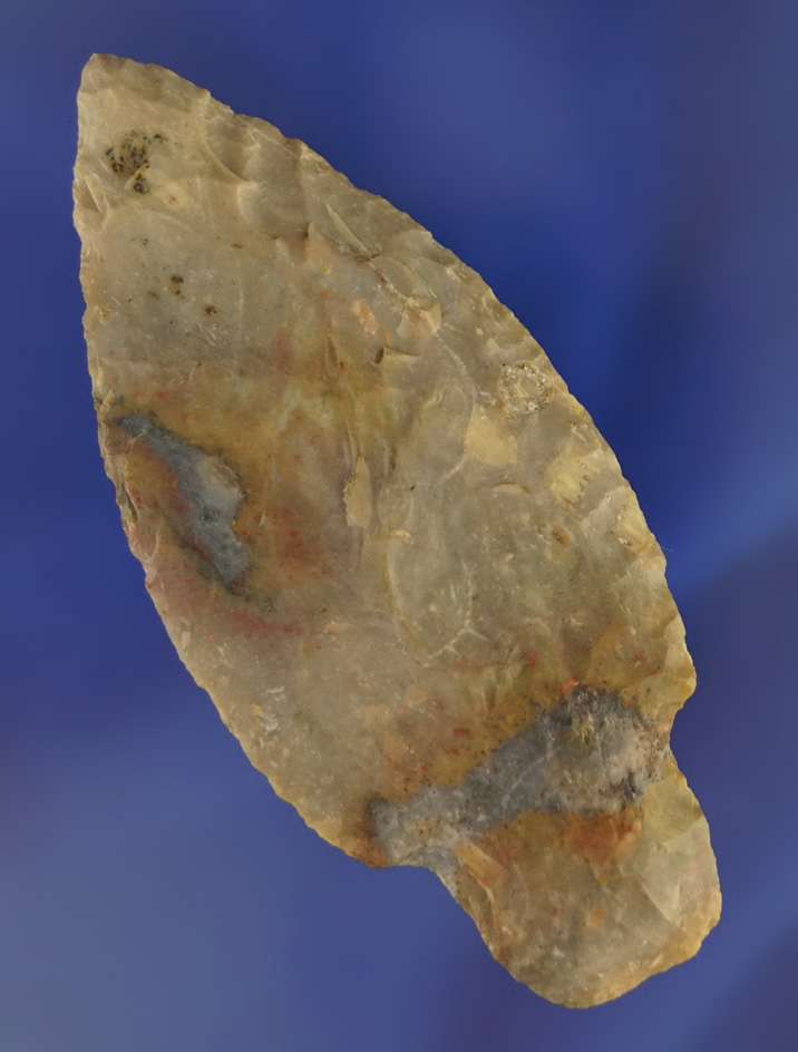 3 5/8" well styled Adena made from beautiful multicolored Boyles chert found in Delaware Co.,  OH.