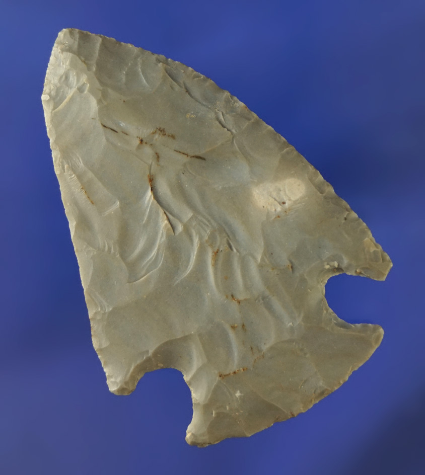 Thin and nicely styled 2 7/8" Hopewell Snyders made from Hornstone found in Ohio.