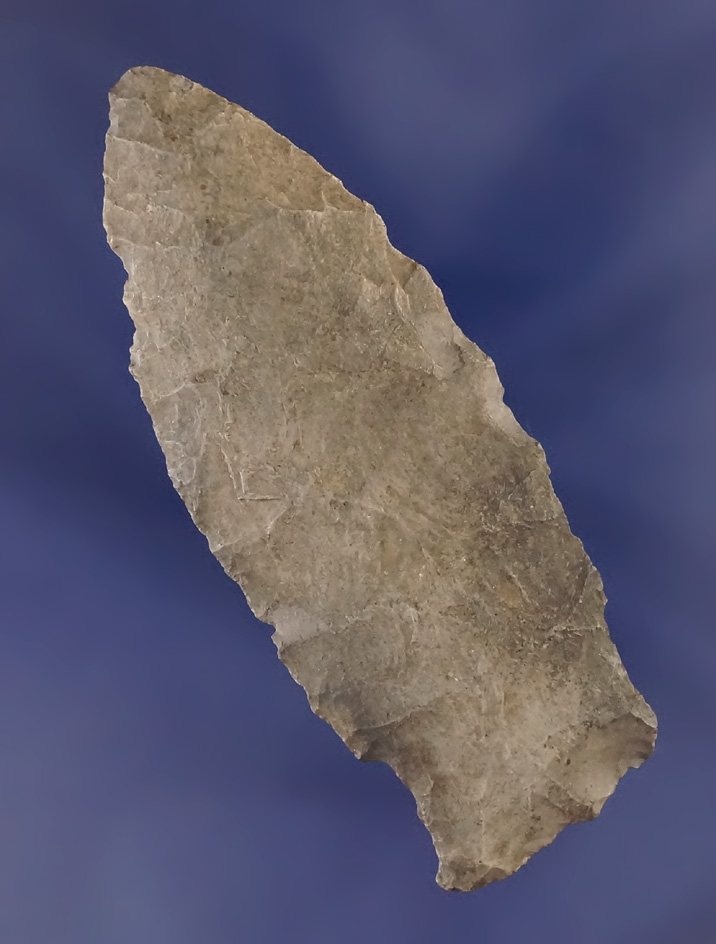2 7/8" Paleo Stringtown Lance  made from nicely patinated Coshocton Flint. Found in Ohio.