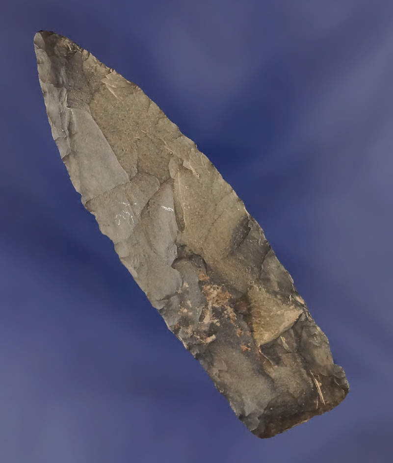 3 3/16" Coshocton Flint Paleo Lanceolate  found in Ross Co.,  Ohio. Ex. Burnell Walbrandt