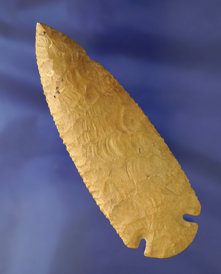 4 5/16" Dovetail made from heavily patinated Hornstone found in Bath Co.,  Kentucky. Dickey COA.