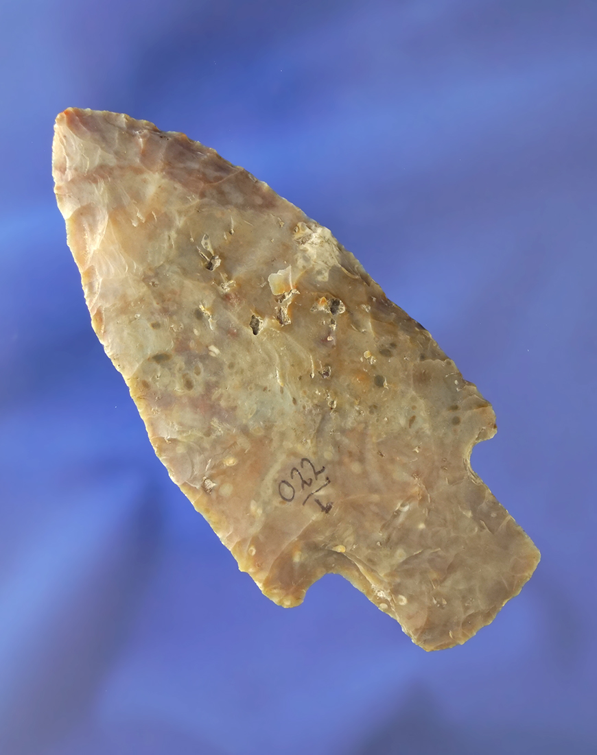 4" Adena made from attractive high-quality Flint Ridge Flint - Marion Co.,  Ohio. Bennett COA.