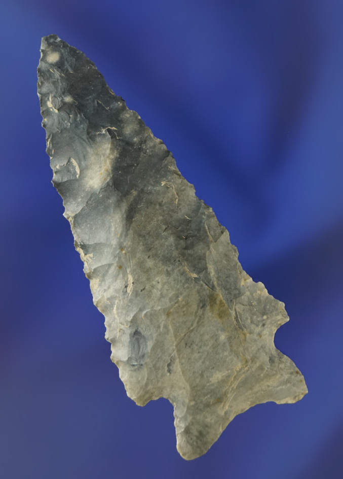 3 1/16" Coshocton Flint Kirk point found in Lucas Co.,  Ohio.