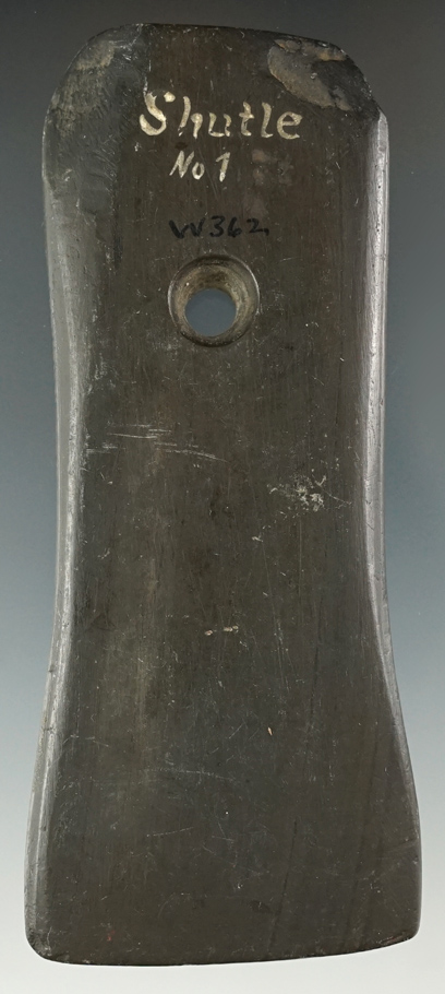 4 1/4" Adena Bell Pendant found in Ashland Co., Ohio in the 1800's. Ex. James Wright.