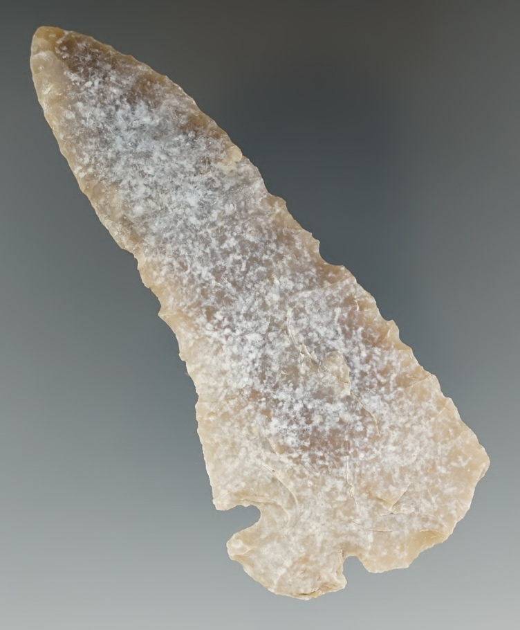 3 3/8" Corner Tang Knife found in Real Co., Texas. Restoration to 1 1/2" of the tip. Rogers COA.