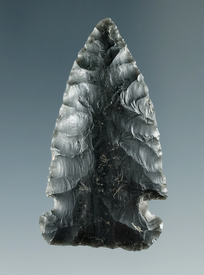 1 3/4" Obsidian  Sidenotch found in Oregon.