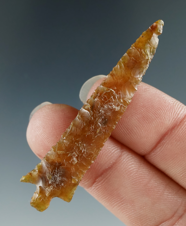 Large 2 1/8" Dagger - broken and glued. Found near the Columbia River.  Ex. Dewey Schmid.