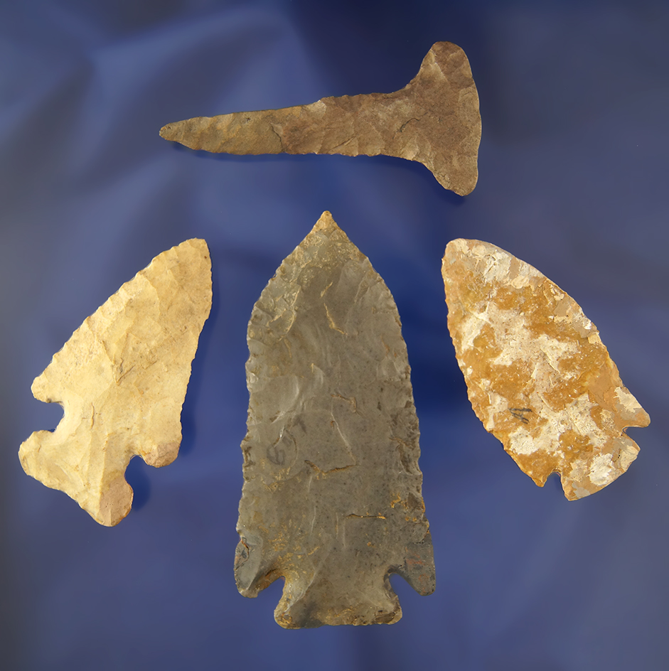 Set of four restored Artifacts  from the Ronald Thiebeau collection. Largest is 3 3/8".