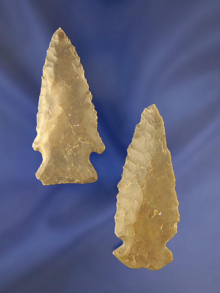 Pair of Ohio Arrowheads, largest is 2 7/8".