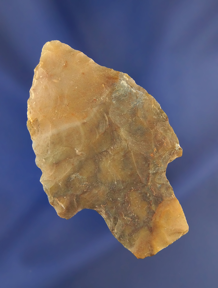 Nicely styled 2 3/4" late Adena made from high-quality Flint Ridge Flint found in Ohio.