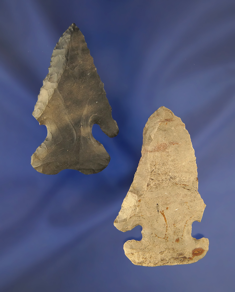 Pair of Archaic Thebes Bevels, one is an E-Notch. Largest is 2 3/4".