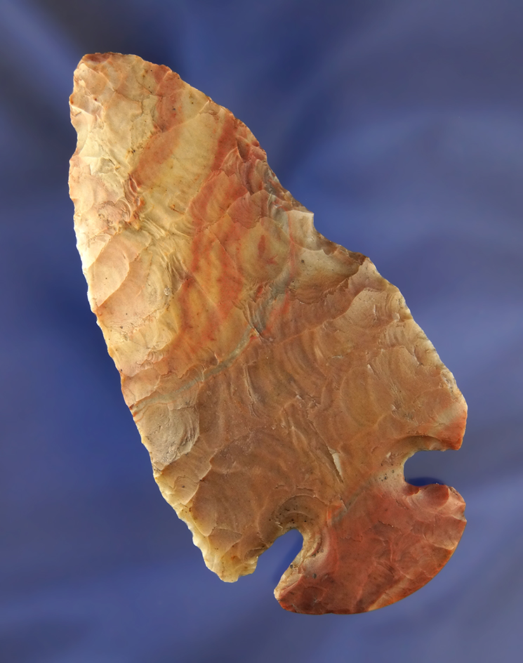 3 3/4" Multi-Colored Green and Red Flint Ridge Dovetail. Found in Central Ohio.