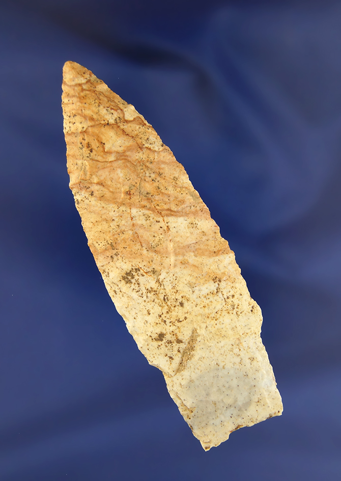 3 1/2" Plum Run Paleo Stemmed Lance from Huron Co., Ohio.