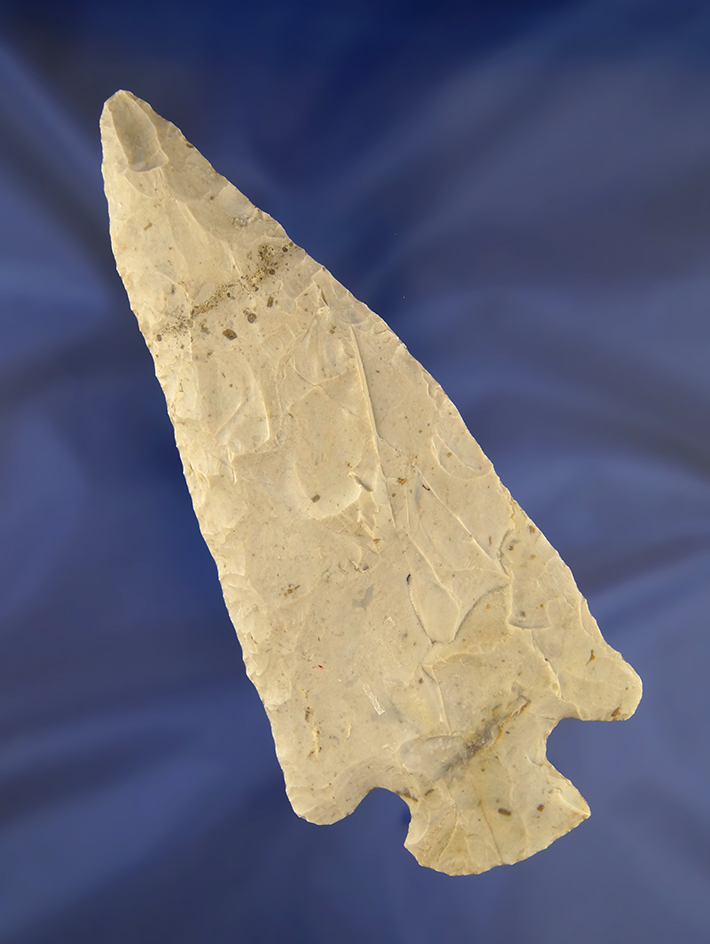 Large! 5 7/8" Hopewell that is made from Flint Ridge Flint. Found in Ohio. Ex. Hooks.