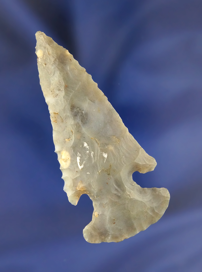 2 15/16" Flint Ridge Bevel made from Flint Ridge Chalcedony. Found in Knox Co., Ohio.