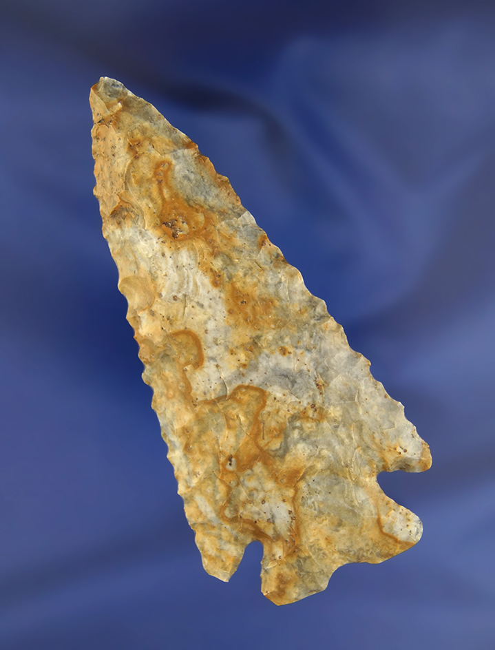 3 3/4" Multi-Colored Coshocton Notched Base Dovetail.  Fairfield Co., Ohio.