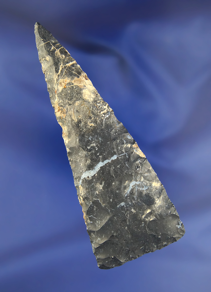 4" Multi-Colored Coshocton Flint Cobbs Knife found in Fairfield Co., Ohio.