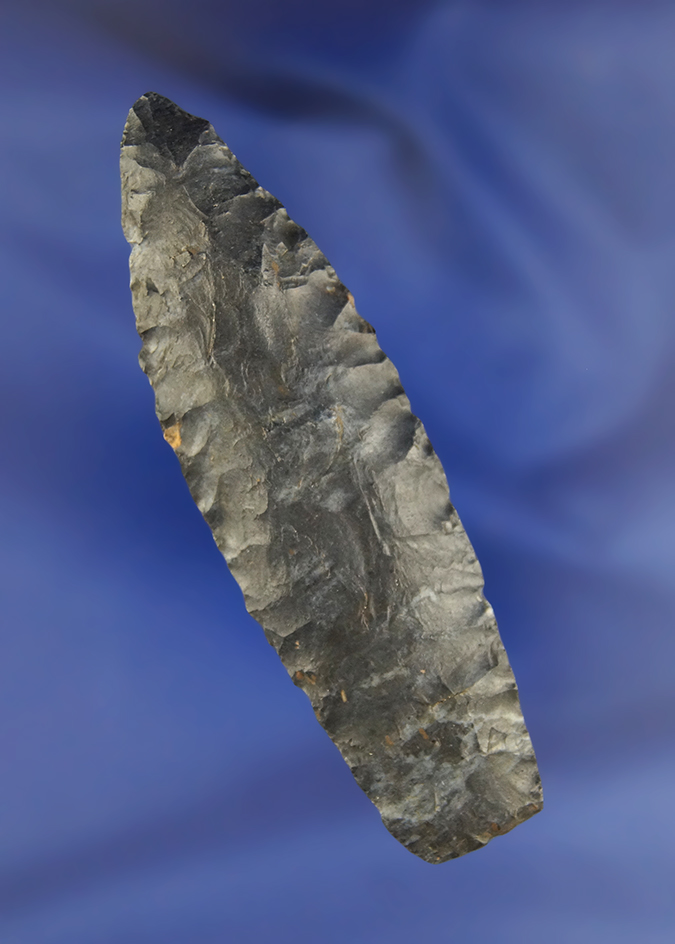 3 3/8" Coshocton Flint Paleo Lance found in Warsaw, Ohio.