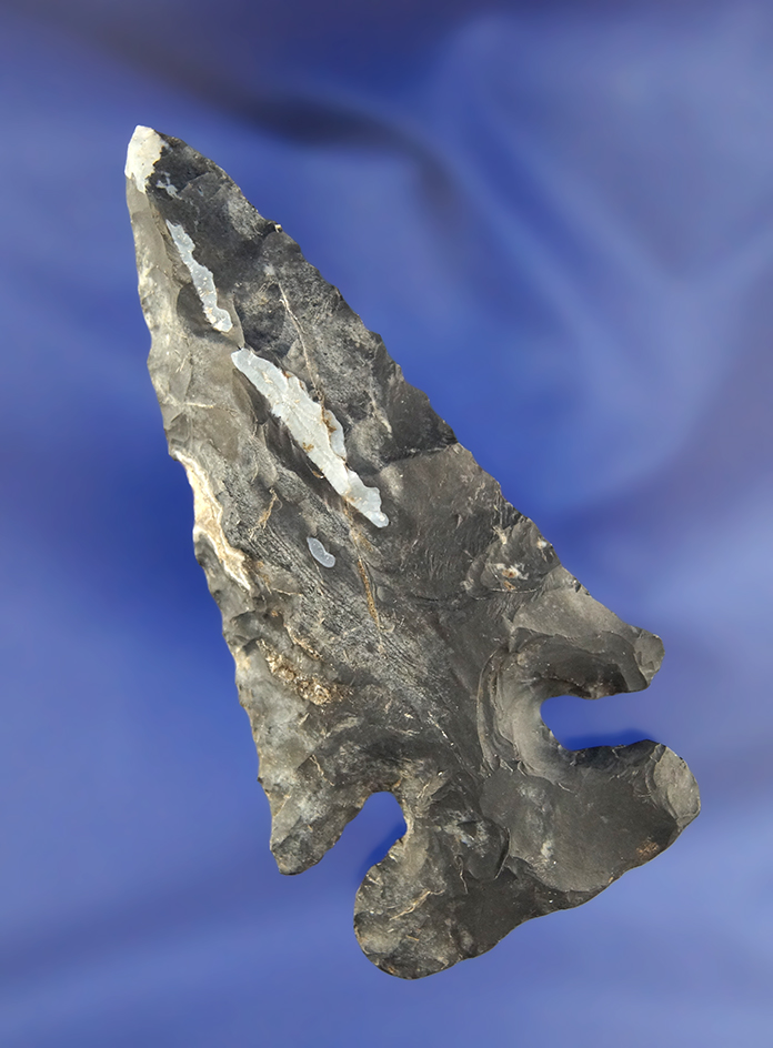 3 3/8" Coshocton Dog Leg Bevel found near Gahanna, Ohio. Striking Quartz inclusions!