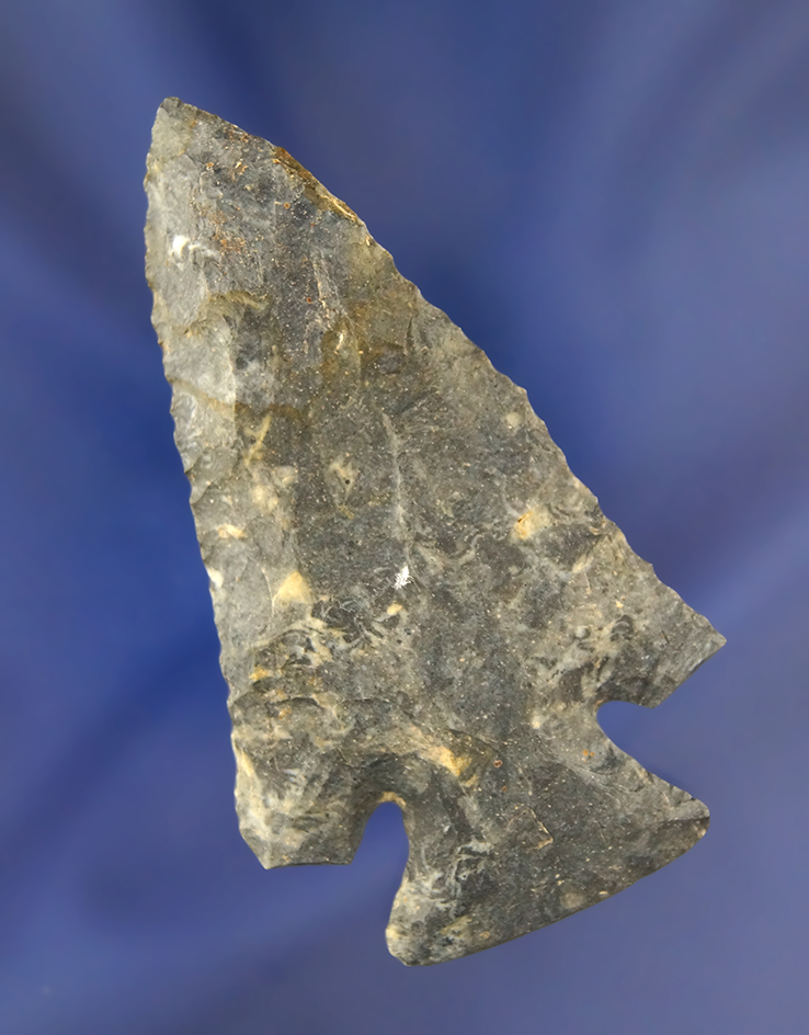 3" Archaic Thebes Bevel made from Coshocton Flint. Found in Ashland Co., Ohio.