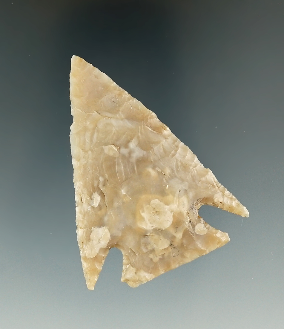 2 1/16" Marcos made from light tan flint, found in Coryell Co., Texas.