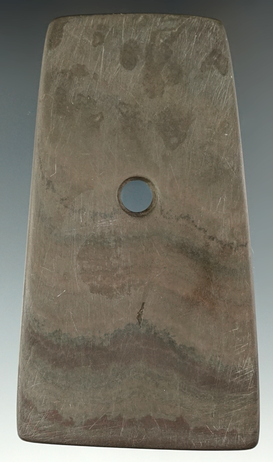 4 1/2" Trapezoidal Pendant found in Delaware County Ohio in 1945. Ex. William Waigle.