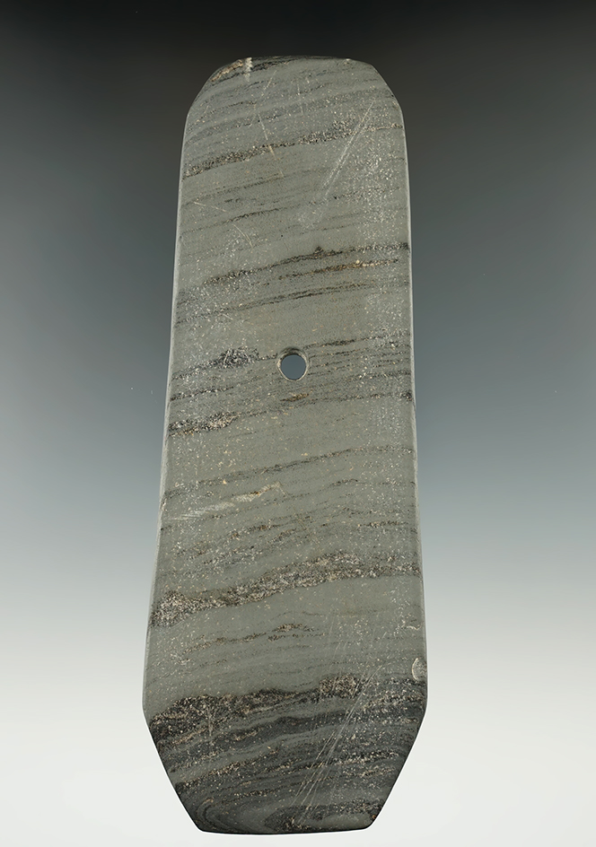 Exceptional! Rare 5 11/16" eight sided Slate Pendant found by Jay Sparks in Delaware Co., Ohio
