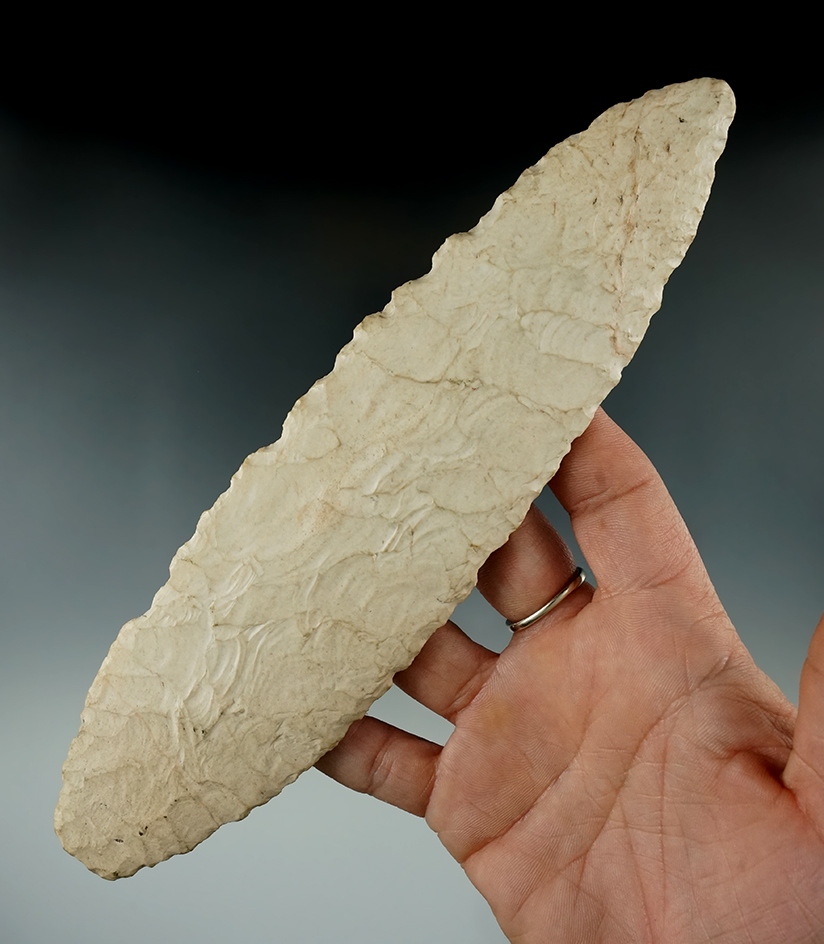 Large and Thin! 8" Ramey Knife found at American bottoms in St. Clair Co., Illinois.